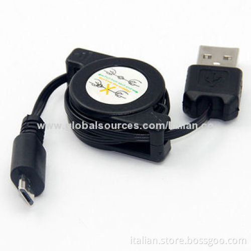 2014 Hot Sale Retractable Micro USB Data Cable, Easy to Use and CarryNew